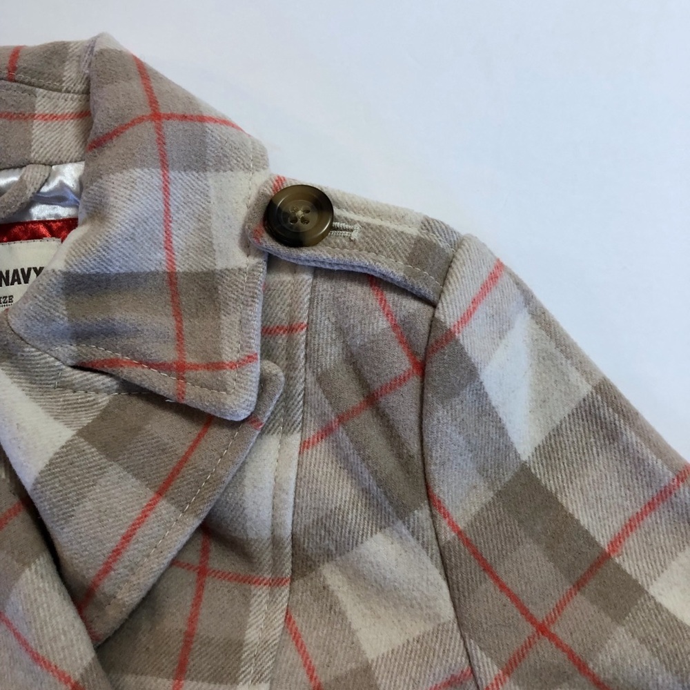 Old Navy Plaid Peacoat S Z25 - Picture 3 of 7